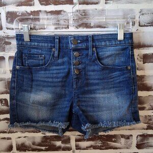Mossimo Size 2/26 Cutoff Jean Shorts Medium Wash High Rise Power Stretch